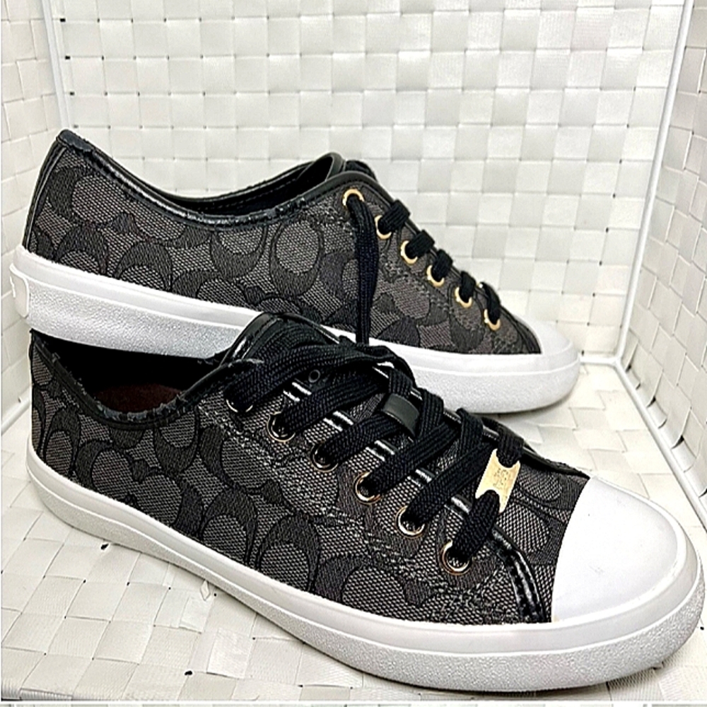COACH Empire Outline C/Nap Signature Logo Lace Up CC Sneakers EUC - Picture 13 of 14